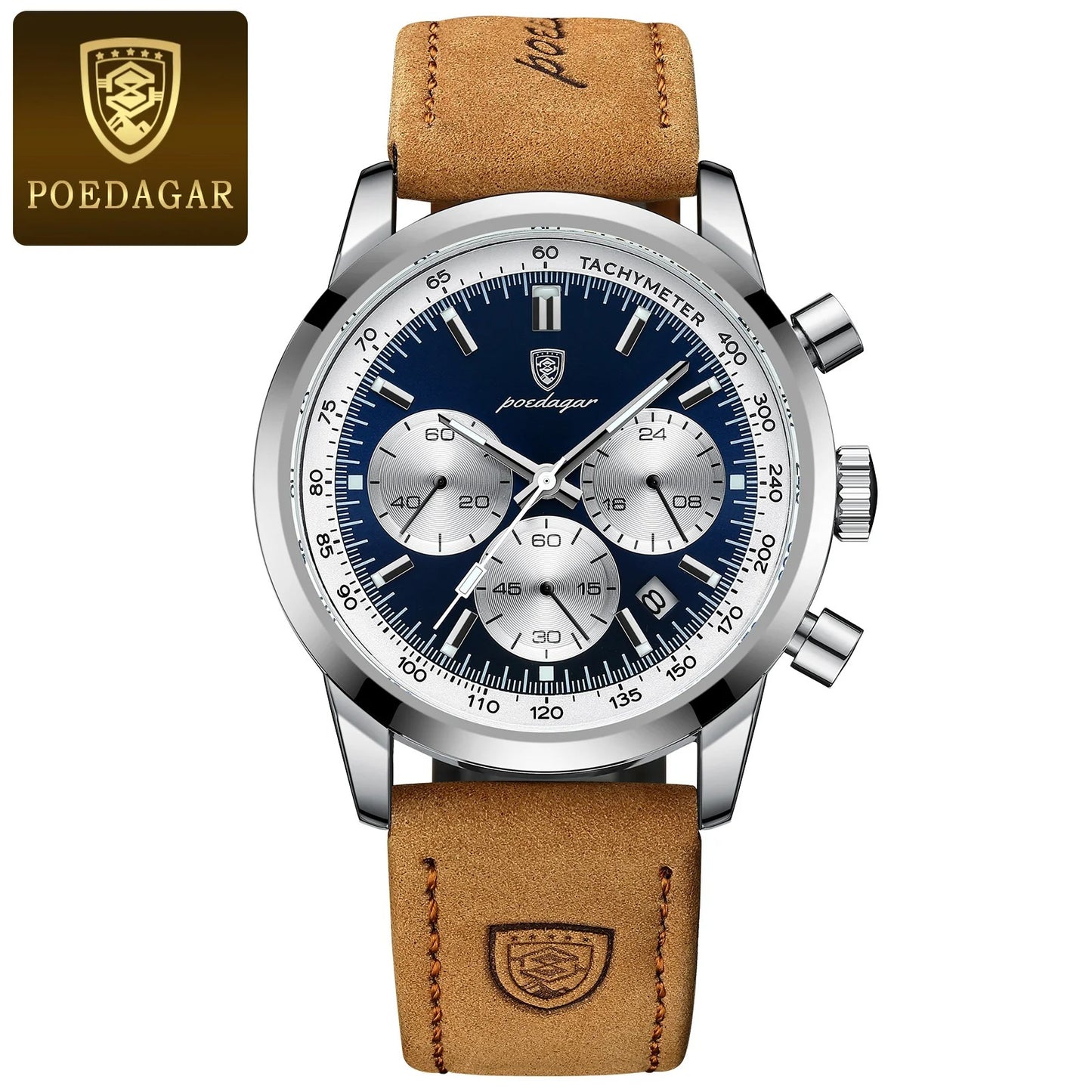 Reloj Poedagar Azul Zafiro Original 2025 → Edición Limitada Cronógrafo Japonés – Looks de Lujo a Precio Peruano