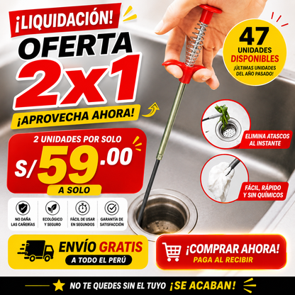 2X1 "SONDA DESTAPA CAÑERIA🚫 90CM