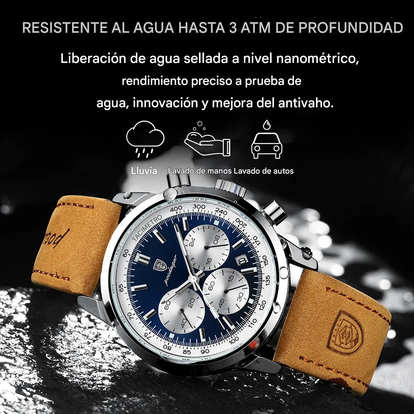 Reloj Poedagar Azul Zafiro Original 2025 → Edición Limitada Cronógrafo Japonés – Looks de Lujo a Precio Peruano
