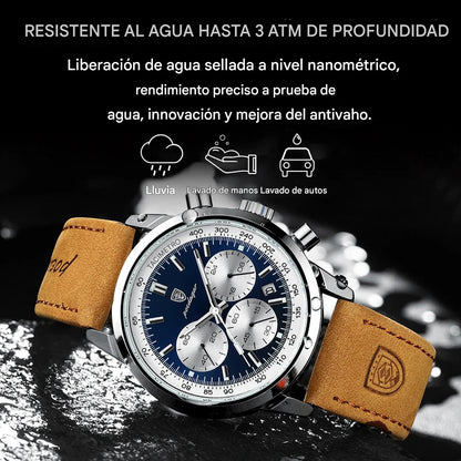 Reloj Poedagar Azul Zafiro Original 2025 → Edición Limitada Cronógrafo Japonés – Looks de Lujo a Precio Peruano