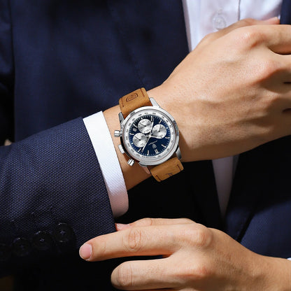 Reloj Poedagar Azul Zafiro Original 2025 → Edición Limitada Cronógrafo Japonés – Looks de Lujo a Precio Peruano