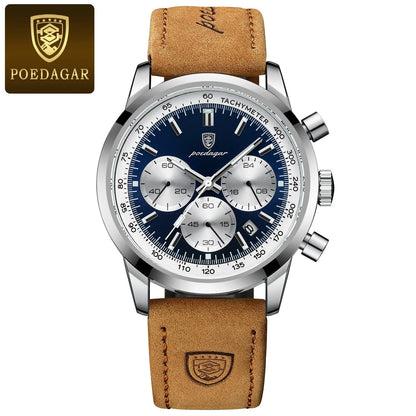 Reloj Poedagar Azul Zafiro Original 2025 → Edición Limitada Cronógrafo Japonés – Looks de Lujo a Precio Peruano
